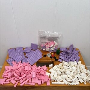 Lego Bulk 1 Pound Pieces Bricks Base Plates and Misc Random Purple Pink White